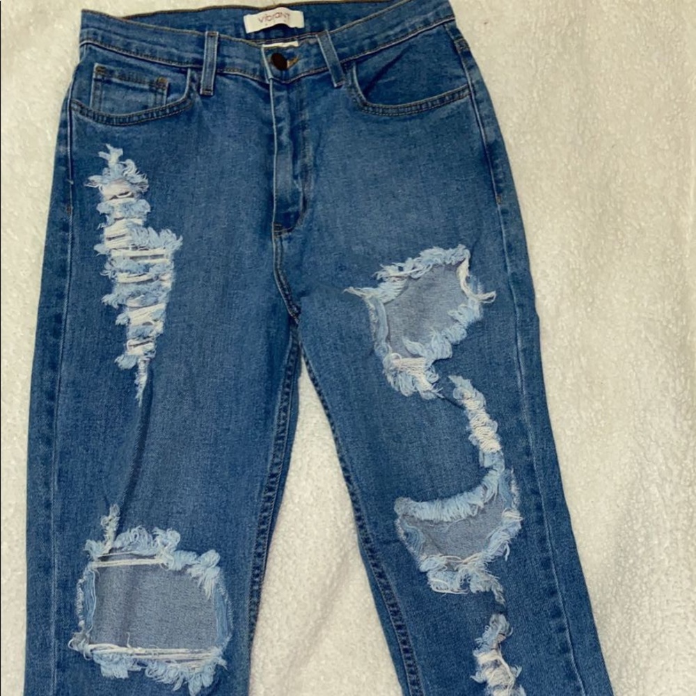 Distressed jeans